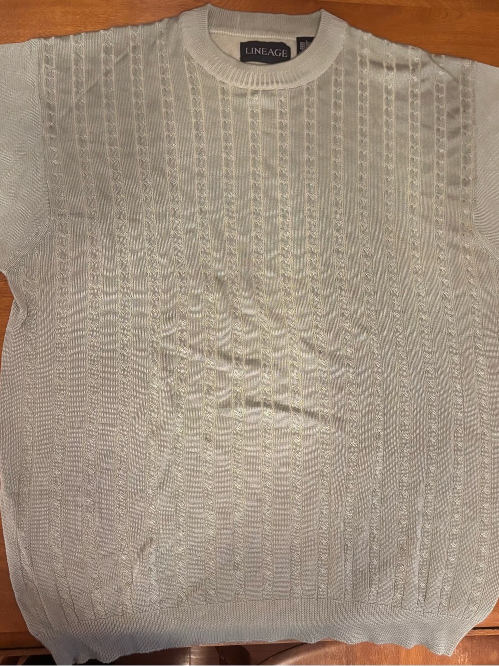 Lineage Men's Sage Green Cable-Knit Dress Shirt